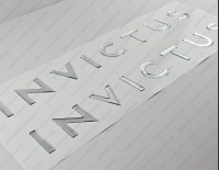 Invictus Boat Logo Chrome Raised Domed 3D Decals 54cm x 6cm 2pcs.